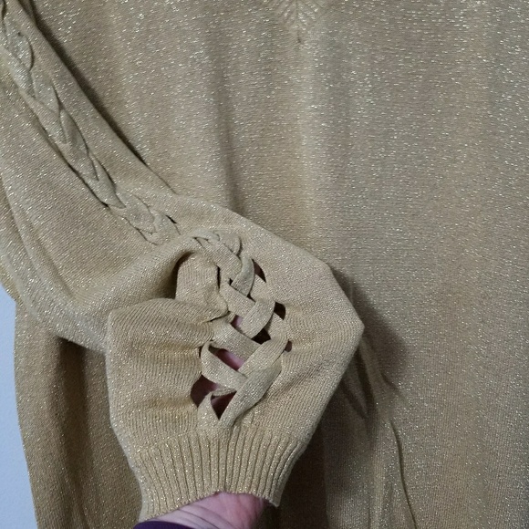 Beautiful Denim 24/7 gold sweater, 1X fits 2X - Picture 2 of 7